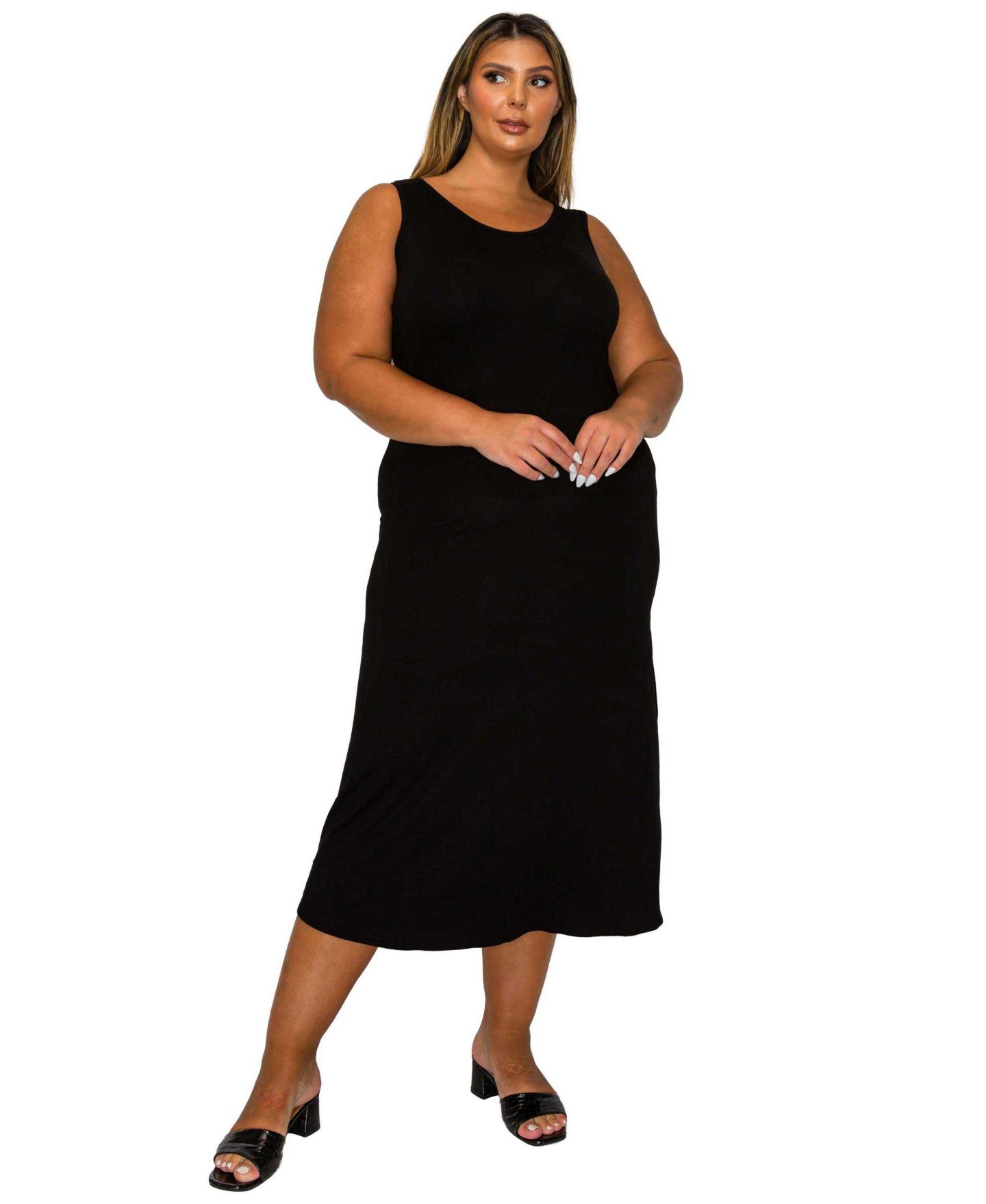 Женское платье L I V D Plus Size Mellie Tank Dress, цвет: Чёрный — фото 1
