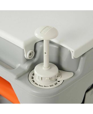 5.3 Gallon Portable Travel Toilet with Piston Pump Flush for Camping