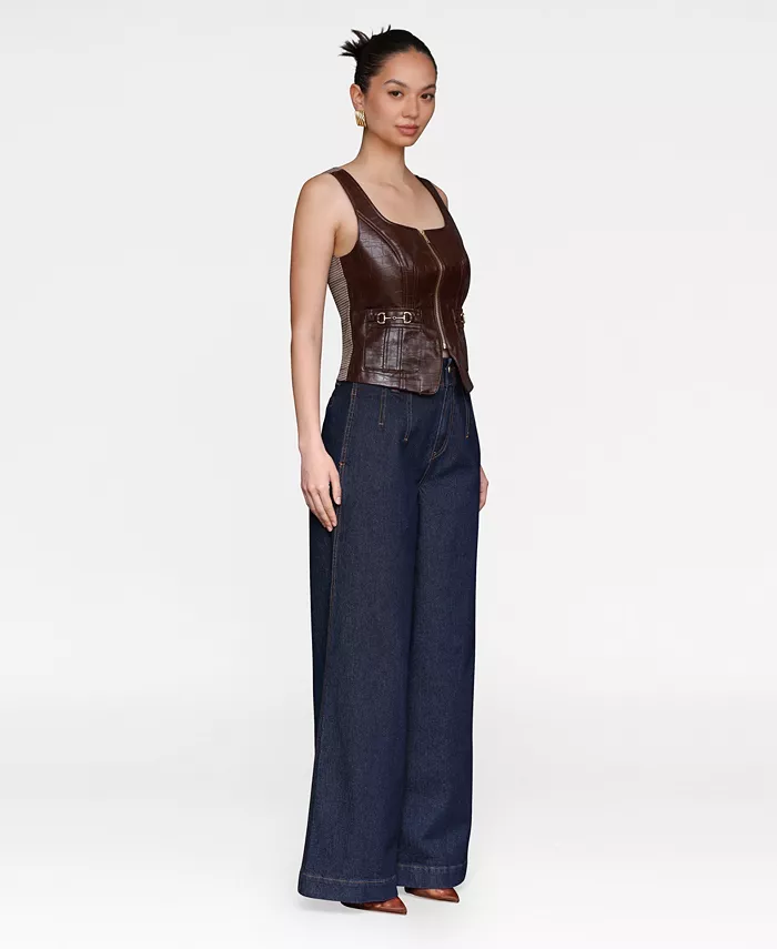 Women's Wide Leg Hollywood Waist Jeans - thumbnail 2