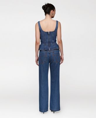 Women's Flare Leg Patch Pocket Denim Jeans