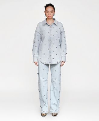 【週末SALE ♪】 MOCHA CHECK 【7/21まで】 Avec Les Filles Women's All Over Stud Shacket - Macy's