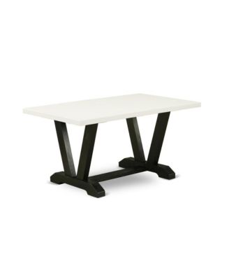 5-Piece Wood & Linen Dining Set – Rectangular Table, Button Tufted Chairs, Coffee Fabric Seats, Wooden Legs