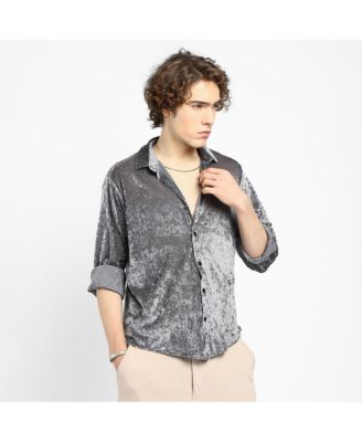 Men's Solid Velvet Shirt