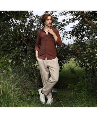 Men's Solid Tactile-Woven Shirt