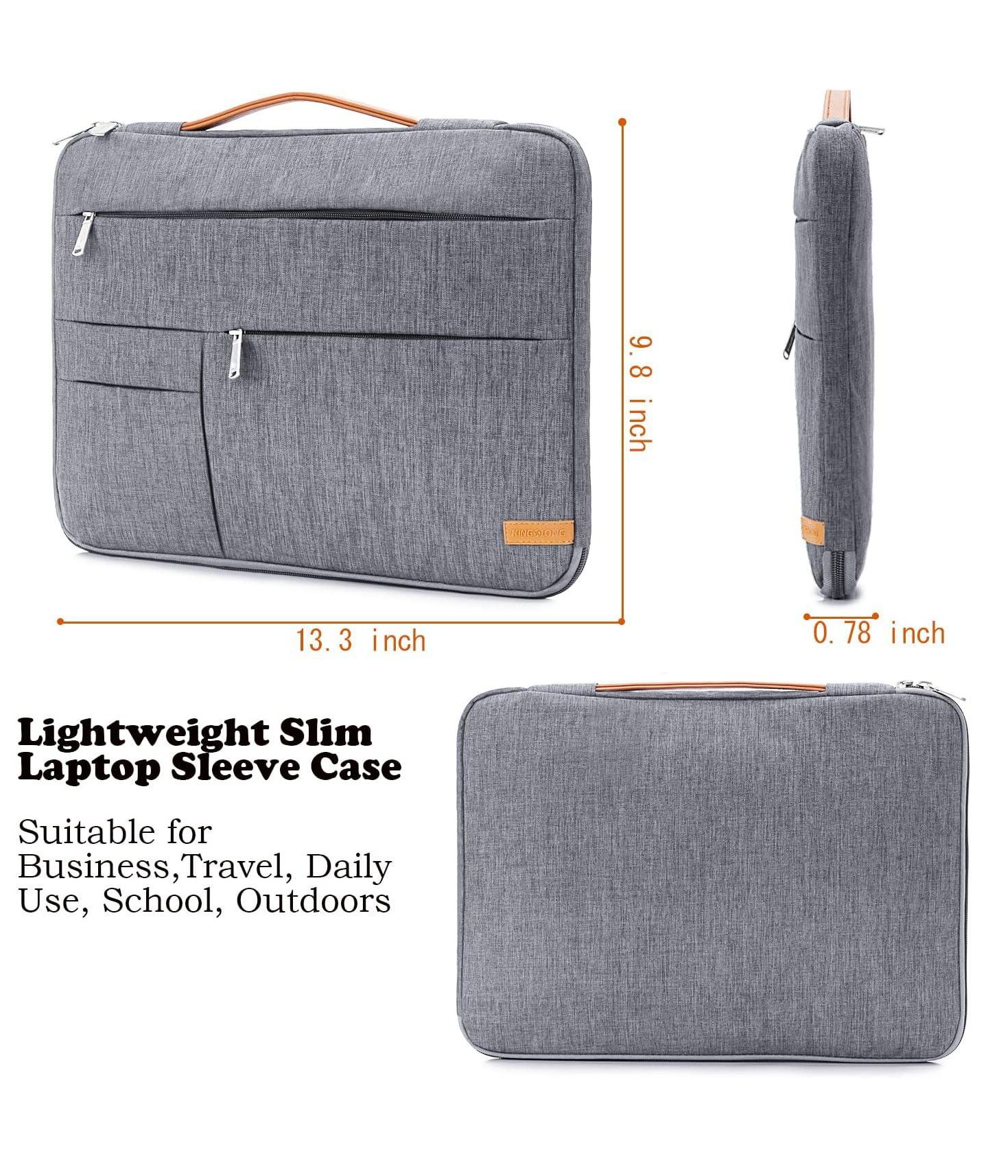 Сумка Acer 13.3 inch Laptop Sleeve, Slim Shockproof, Computer Carrying Case Cover Compatible with MacBook Air/Pro Asus Dell HP, Grey, цвет: Серый — фото 3