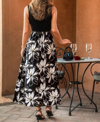 Women's Lily Petals Floral Midi Beach Dress