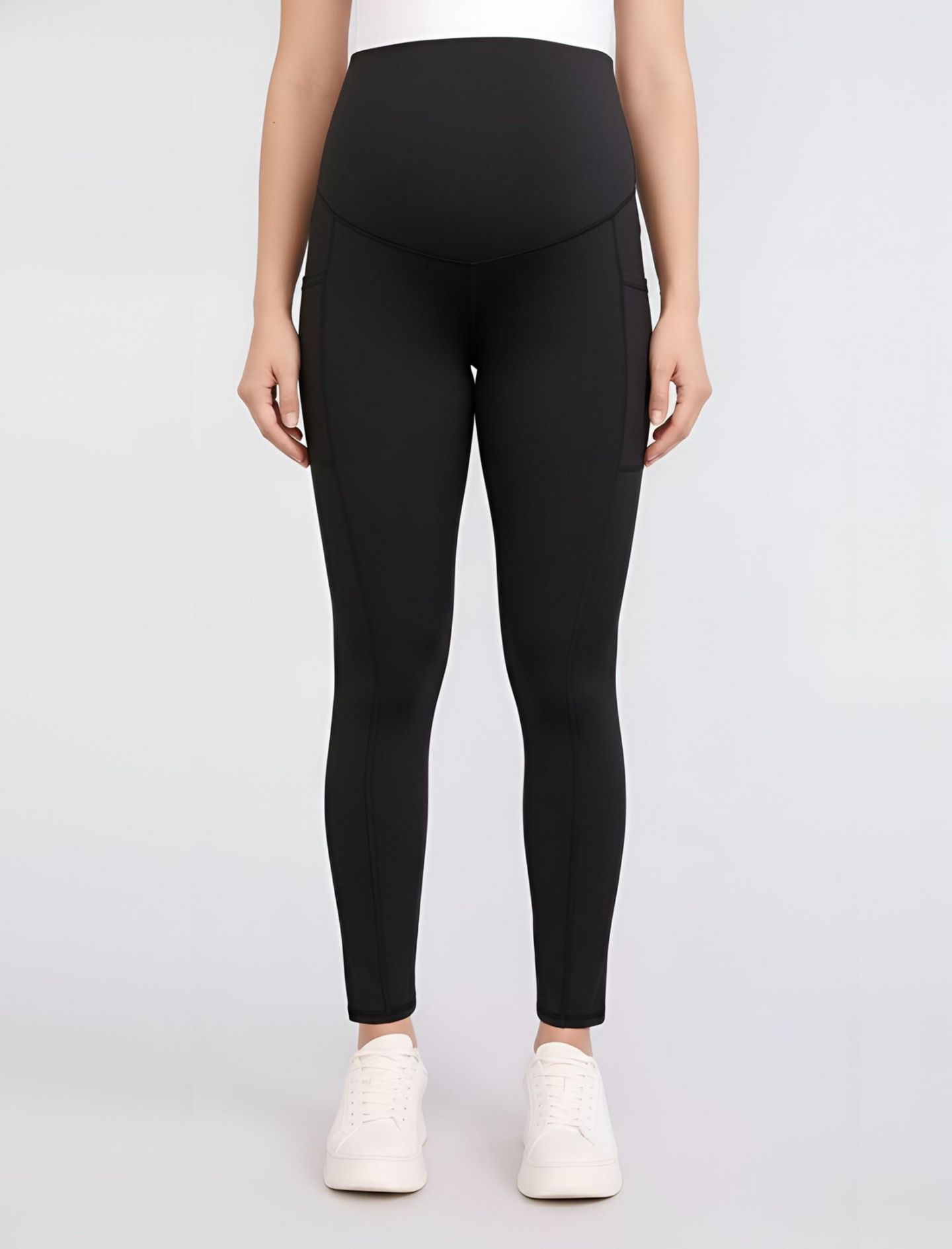 Женские леггинсы Motherhood Maternity Over the Belly Side Pocket Active Maternity, цвет: Чёрный — фото 3