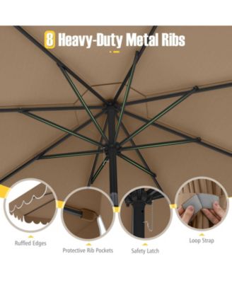 10 Feet Patio Umbrella Outdoor Market Umbrella with Crank Tilt Adjustment