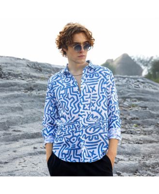 Men's Contrast Graffiti Shirt