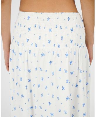 Ruched Waist Midi Skirt