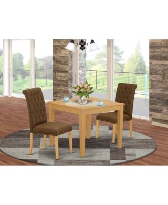 3 piece Oak  square wooden Dining Room Set
