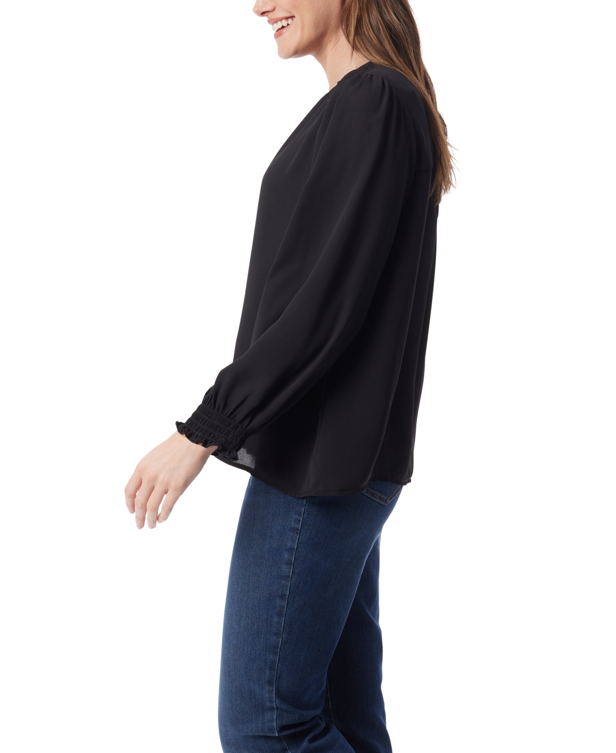 Gloria Vanderbilt Women's Danika Pleated Peasant Top