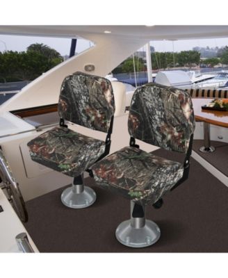 2-Piece Folding Boat Seat Set with Sponge Padding - Camouflage