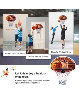 Wall Mounted Fan Backboard with Basketball Hoop and 2 Nets for Indoor/Outdoor Play