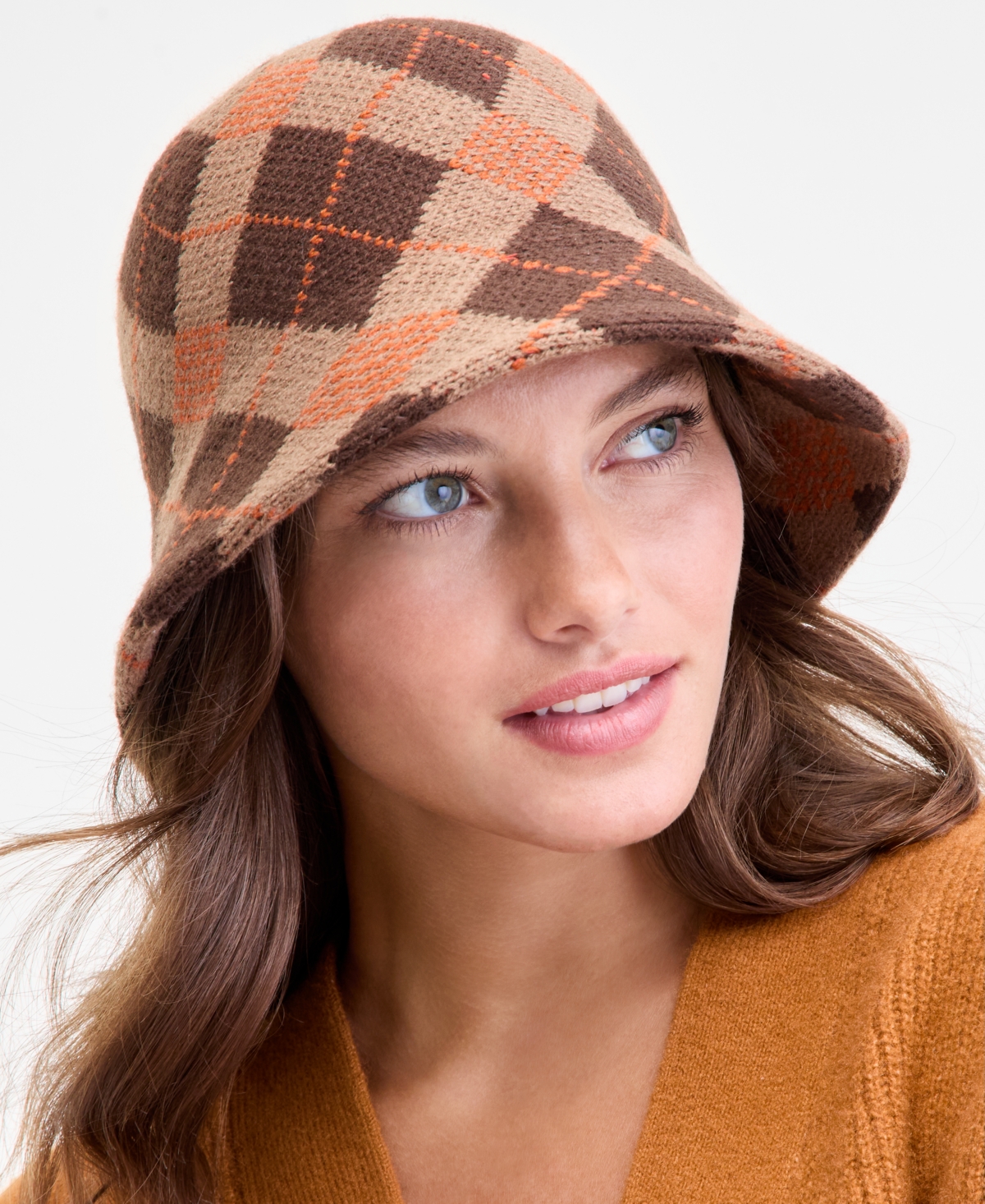 On 34th Plaid Knit Cloche, Macy's Exclusive