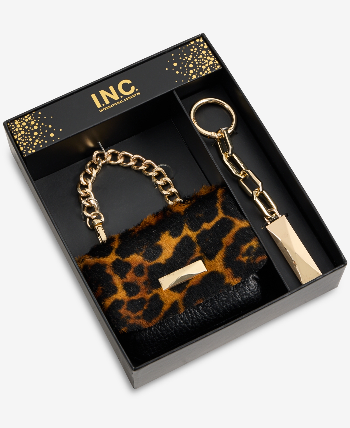 Inc International Concepts Taylah Leopard Print Calf Hair Mini Bag, Macy's Exclusive In Multi