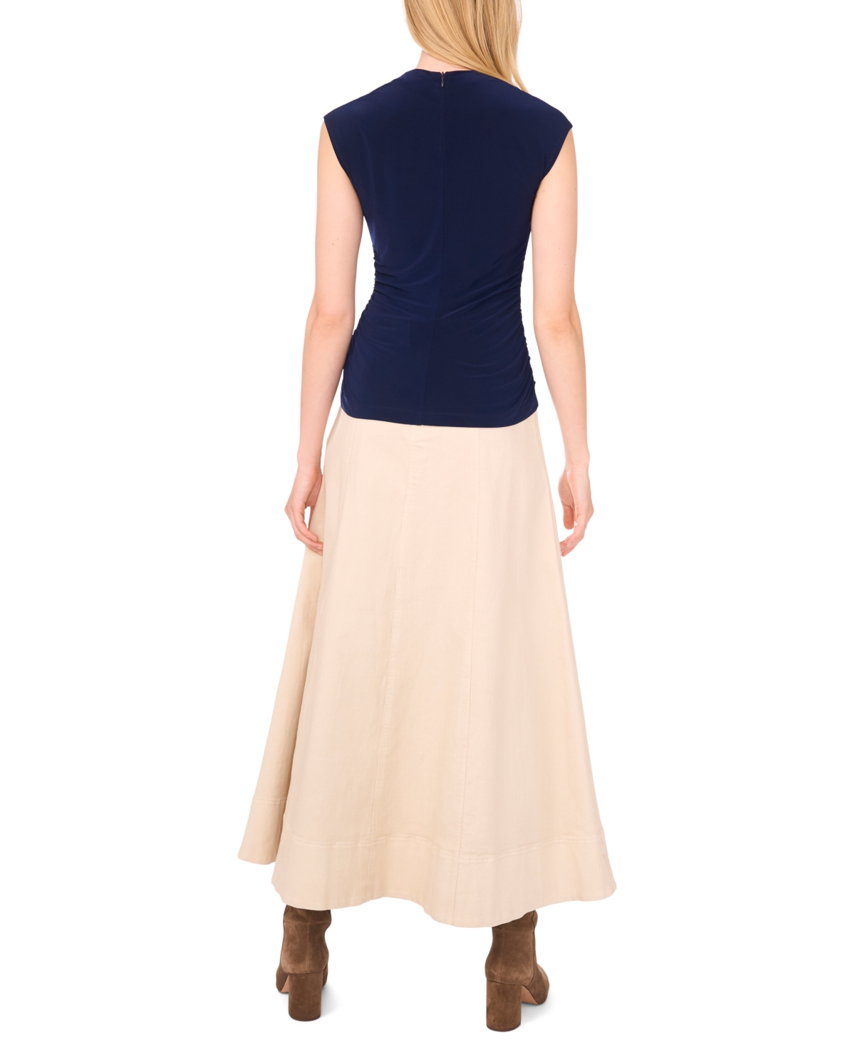 1.state Women's Draped Sleeve Mock Neck Knit Top In Blue