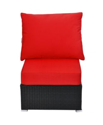 2PCS Deep Seat Chair Cushion Pads Set Indoor/Outdoor w/ Rope Belts