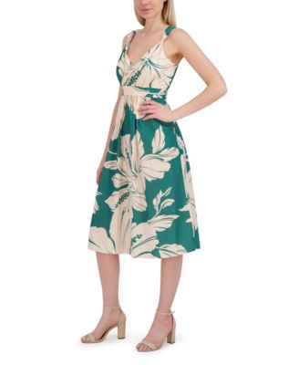 Women's Sleeveless V Neck Midi Dress