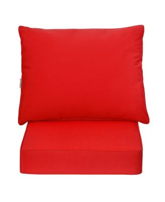 2PCS Deep Seat Chair Cushion Pads Set Indoor Outdoor W/ Rope Belts