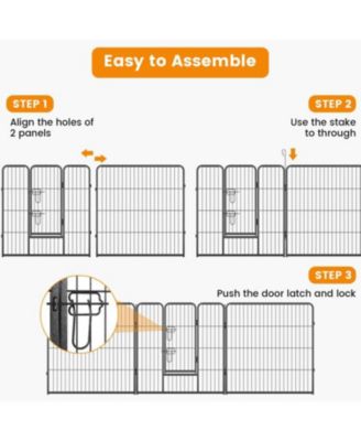 8-Panel 32 Inch Height Pet Fence for Indoor and Outdoor Use