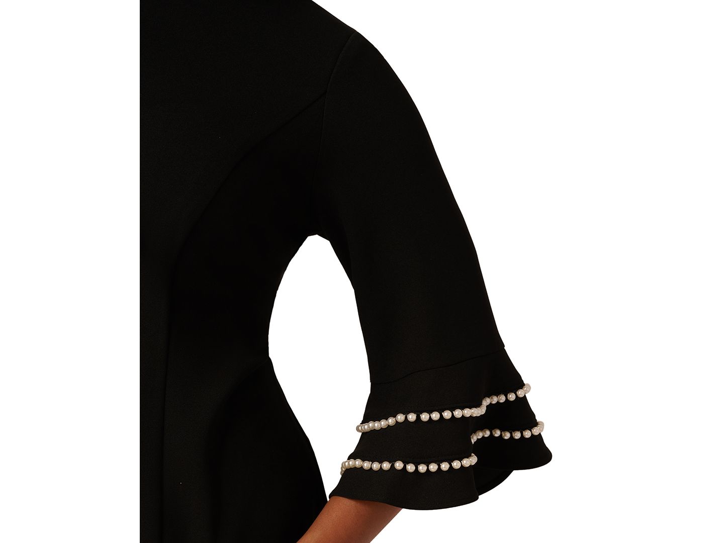 Женское платье Adrianna Papell Plus Size 3/4-Sleeve Sheath, цвет: Чёрный / Слоновая кость — фото 2