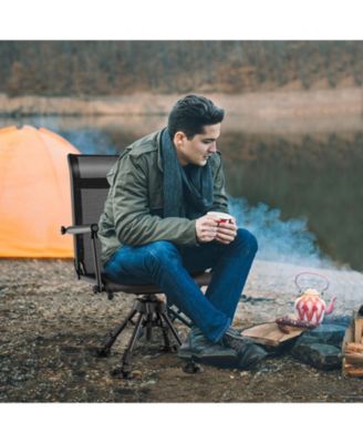 Folding Swivel Patio Chair with 4 Adjustable Legs