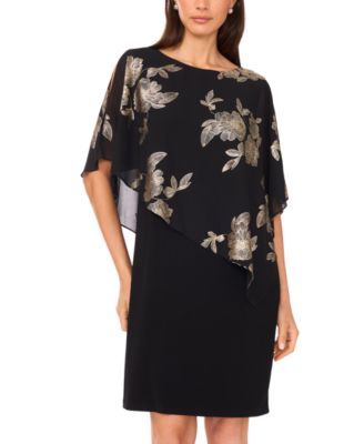 Women's Foil Cape Short Dress