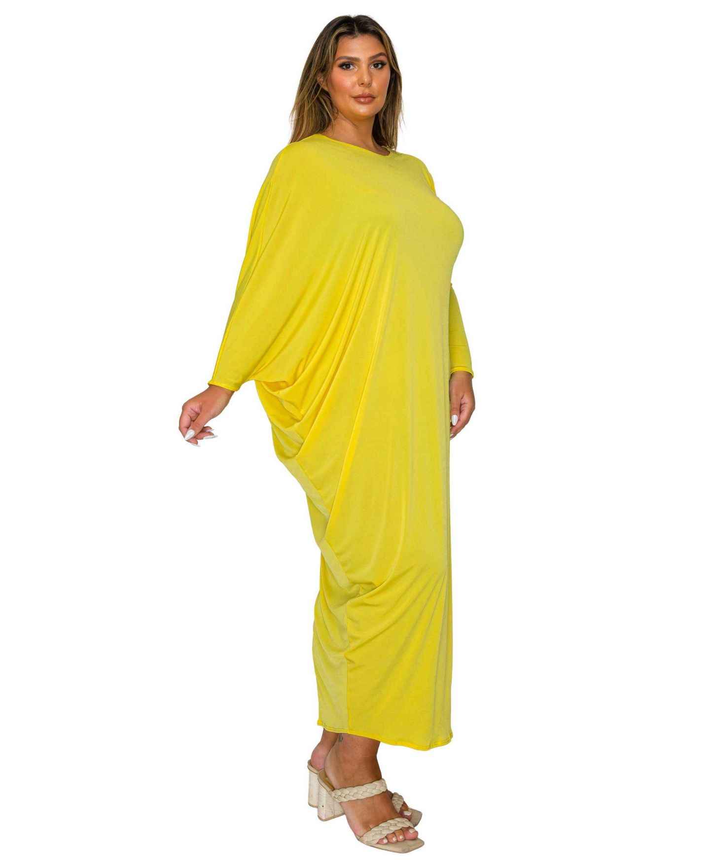Женское платье L I V D Plus Size Louella Asymmetrical Maxi, цвет: Banana — фото 2
