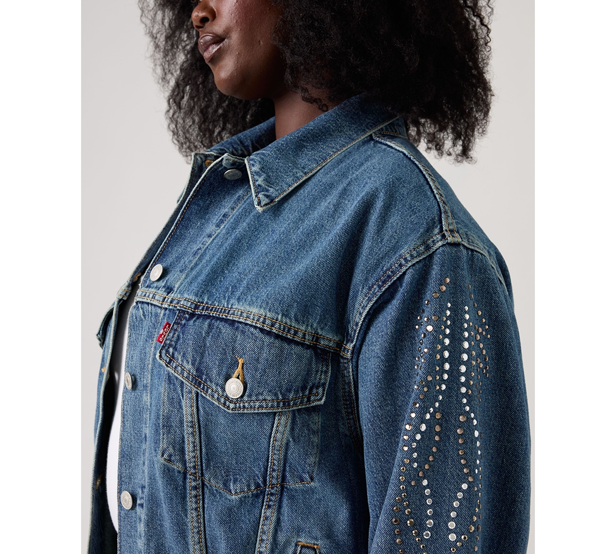Levi's Plus Size 90s Trucker Long Sleeve Jacket In Blue