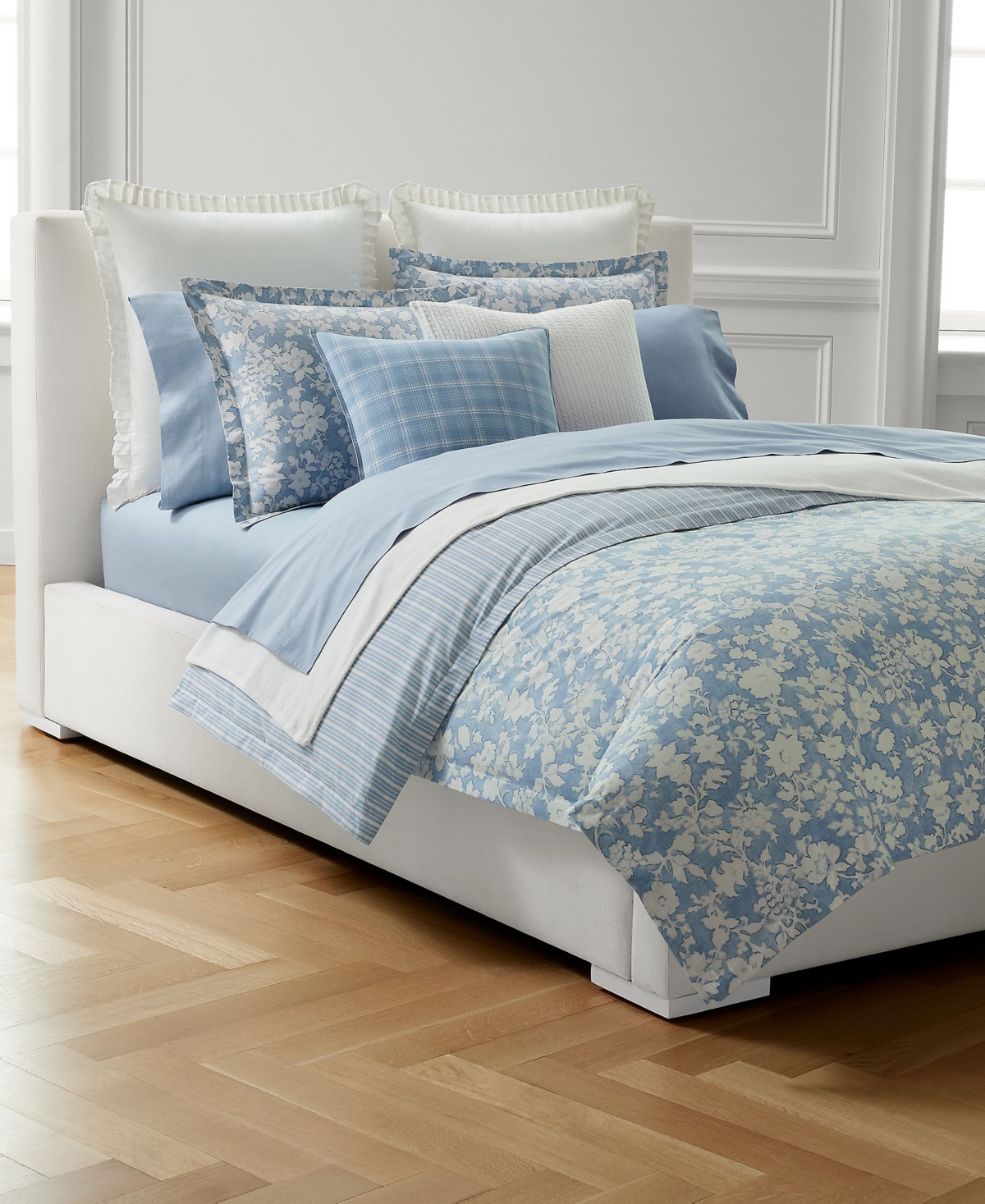 Ralph Lauren Heather Reversible 3-pc. Comforter Set, Full/queen In Blue