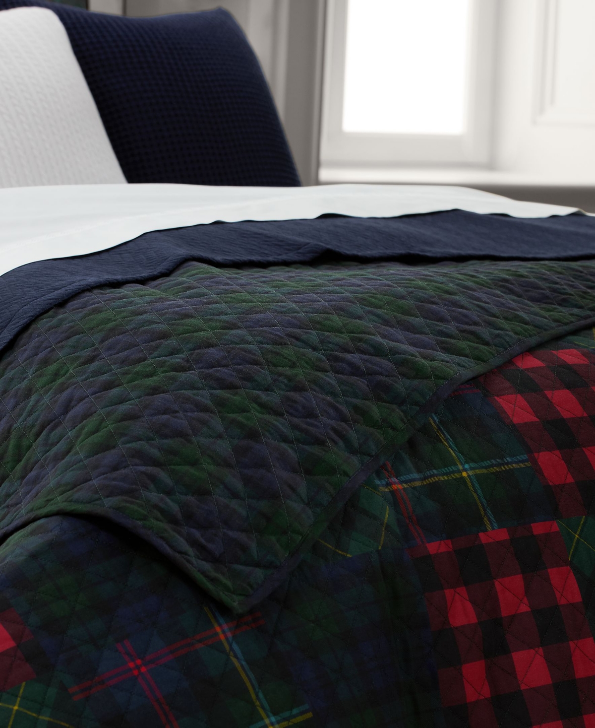 Ralph Lauren Hadley Soft Cotton Diamond Stitch Quilts In Green