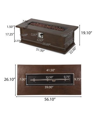 56" Concrete Fire Pit - 50K BTU Wood-Look Design
