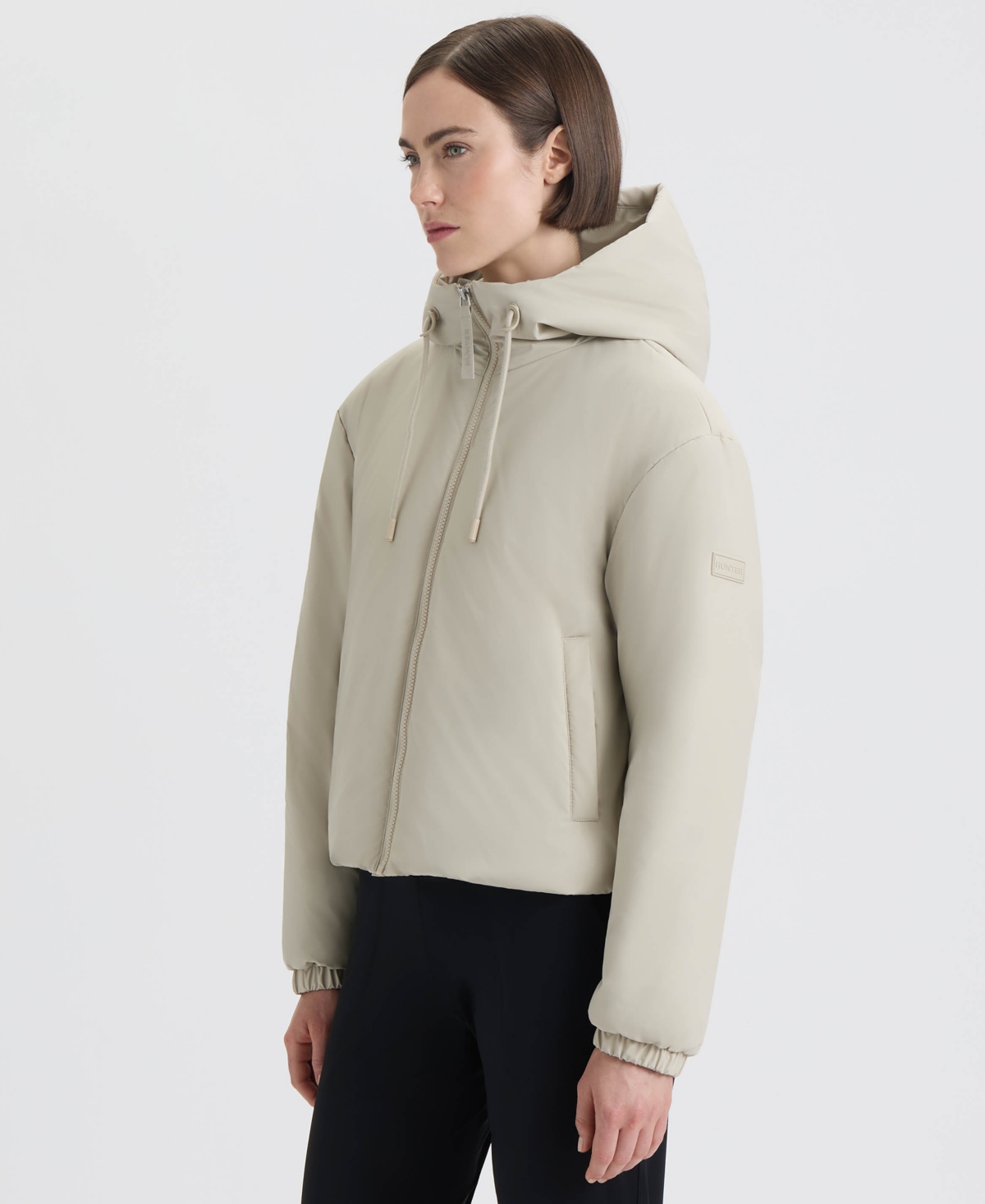 Hunter Women's Zip Up Puffer Jacket In Neutral
