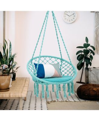 Hammock Swing Chair with Cushion Hanging Hardware Kit Indoor Outdoor