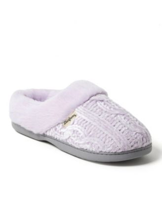 Womens Claire Cable Knit Chenille Clog House Slipper