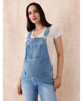 Women's Relaxed Fit Maternity Denim Overall - Motherhood Maternity