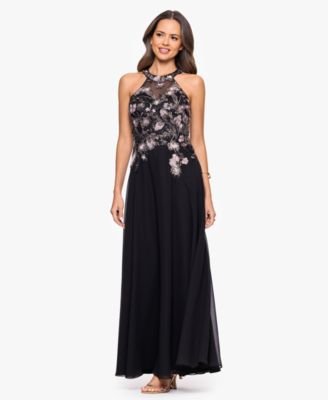 Women's&nbsp;Long Mesh Sequin Embroidered Sleeveless Dress