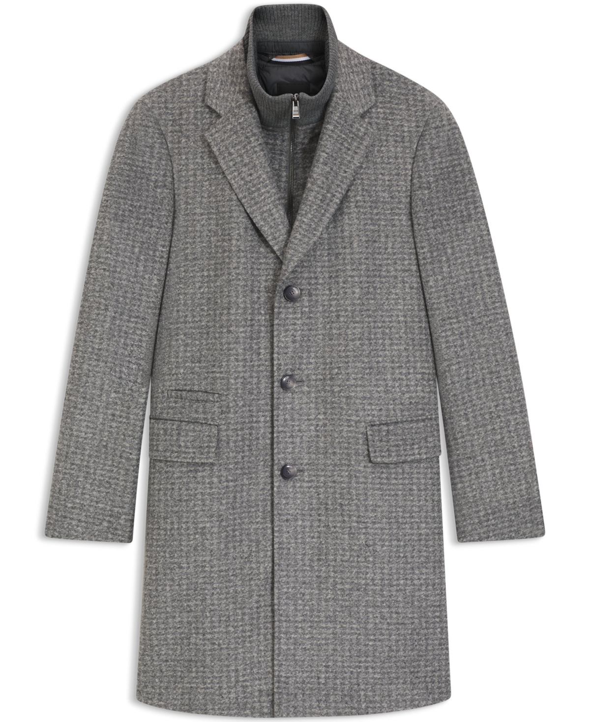 Hugo Boss Boss By  Men's Detachable Slim-fit Coat In Gray