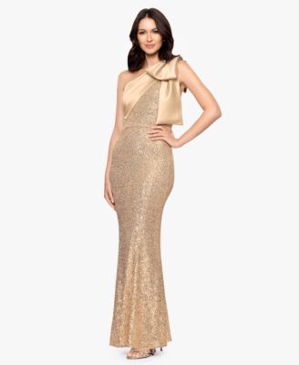 Women's Sequined One Shoulder Gown