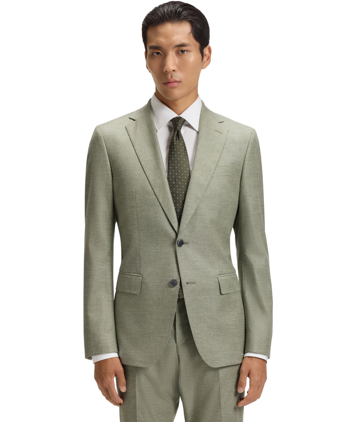 Hugo Boss Boss By  Men's Patterned Stretch Slim-fit Blazer In Green