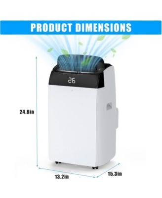 12,000 BTU, 3-in-1 Portable Air Conditioner with Cooling, Dehumidifier & Fan Modes, Remote, 24H Timer, Sleep Mode, Installation Kit