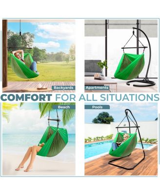 Hanging Outdoor Camping Cacoon Chair - Collapsible and Lightweight Swings - Swinging Rocker Chairs for Camp, Travel, Hiking, Tent, or Porch