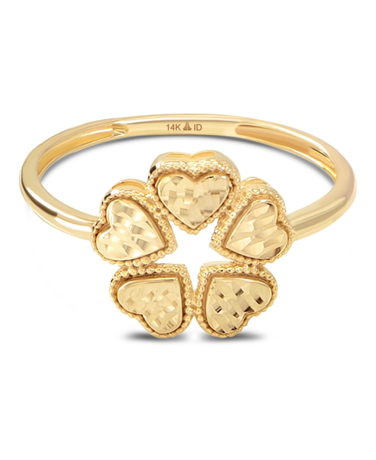 Clover Heart Ring in 14K Gold, Size 9, approx. 2.1 grams. - Gold