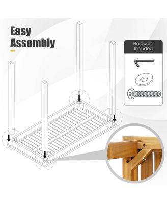 45'' Rectangular Bar Height Dining Table Outdoor Acacia Wood Bar Table Indonesia Teak