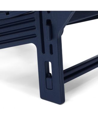 Outdoor HDPE Adirondack Chairs With Connecting Table Tray (Set of 2)