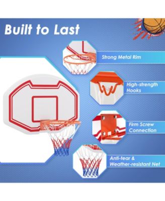 Large Wall Mounted Basketball Hoop with Shatter-proof Backboard