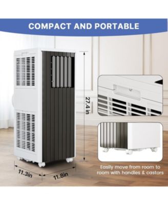 8,000 BTU – 3-in-1 Portable Air Conditioner with Dehumidifier & Fan, Cools Up to 350 Sq.Ft, Includes Vent Kit – Bedroom/RV/Apartment Use
