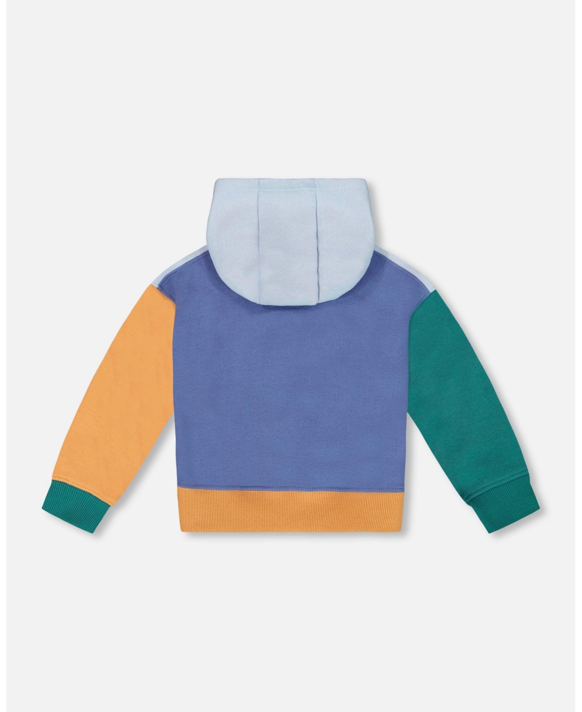 Deux par Boy Long Sleeve Colorblocked Hooded Fleece Sweatshirt Blue