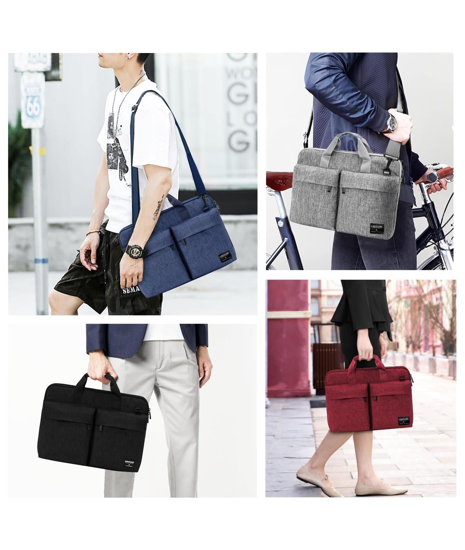 14 inch Laptop Bag with Shoulder Strap, Messenger Bag,Slim Computer Carrying Case Notebook Handbag for Men Women Fit for Acer Asus Lenovo HP Toshiba, Gray